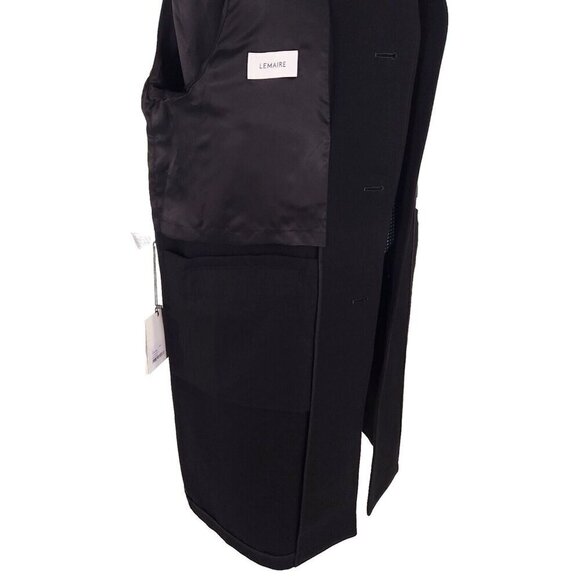 Lemaire Crombie Coat Size M Black Cotton Wool Blend Unisex NWT - Picture 10 of 16